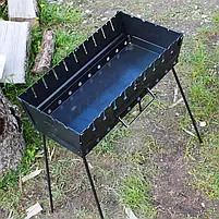 Мангал-валіза 3 мм на 10 шампурів Мангал похідний складаний Мангал валіза на 10 шампурів, фото 3
