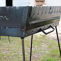 Мангал валіза на 12 шампурів 3 мм Розкладна жарівня гриль Мангал-валіза 3 мм на 12 шампурів розкладний, фото 2