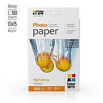 Фотопапір ColorWay глянцевий 180г/м2 10x15 PG180-100 (PG1801004R), фото 3