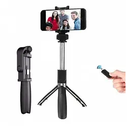 Селфі палиця штатив тринога для телефону Bluetooth з пультом Selfie Stick L01 Чорний
