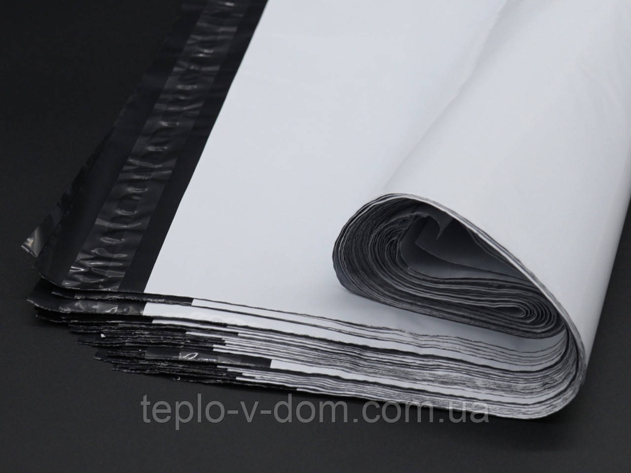 Кур'єрський Поштовий Сейф-пакет А3 без кишені 30х40+4 см. 50 шт/уп. Білий пакет із клейовим клапаном, фото 1