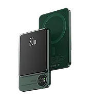 Беспроводной Павербанк Magsafe 10000 mAh 20W Павербанк с Беспроводной зарядкой Зеленый для IPhone Samsung