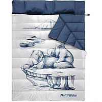 Спальник двомісний з подушками Naturehike Білий ведмідь синій (NH19S016-D)