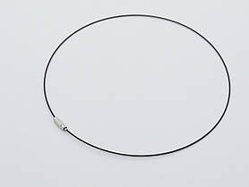 Чорний Шнурок на шию "Тросик" із застібкою Ремінець із карабіном Міцний Фурнітура 1 шт.