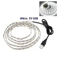 5M USB светодиодная LED лента для освещения холодный белый моток 5В гибкая