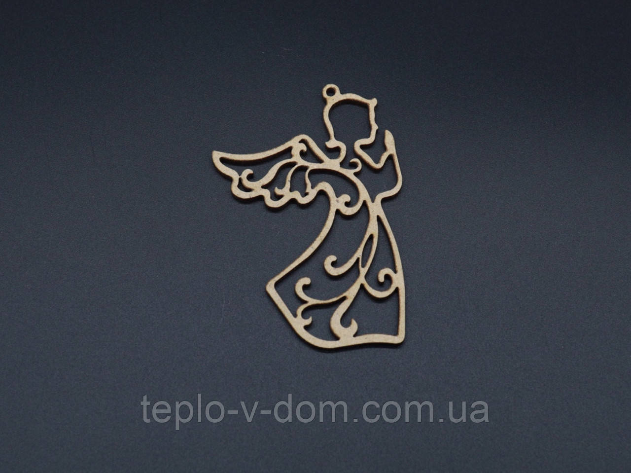 Дерев'яна новорічна заготовка під розпис. Ангелок. ДВП. 9х6см