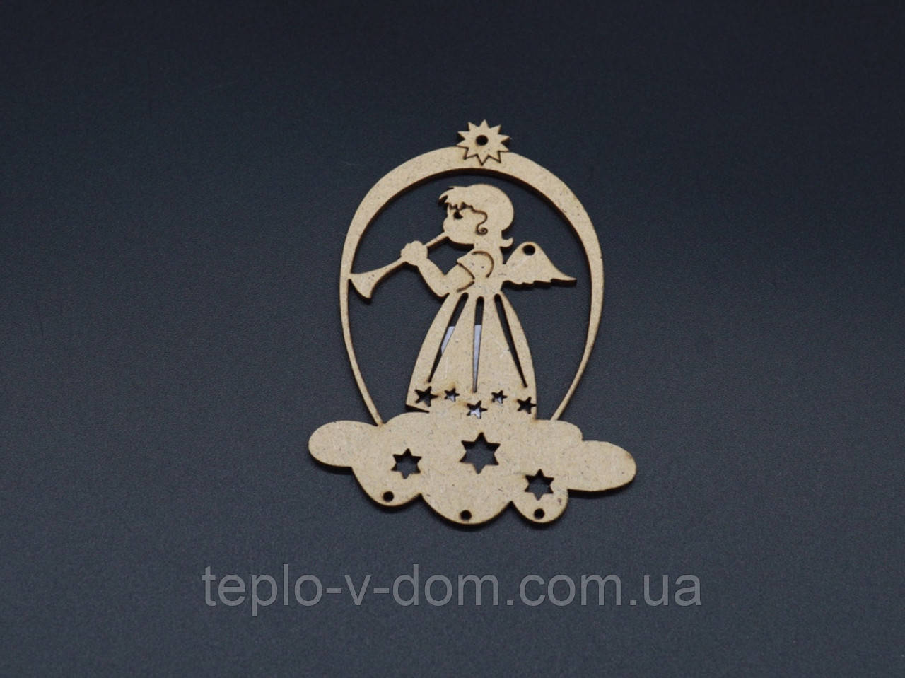 Дерев'яна новорічна заготовка під розпис. Ангелок. ДВП. 9х9см