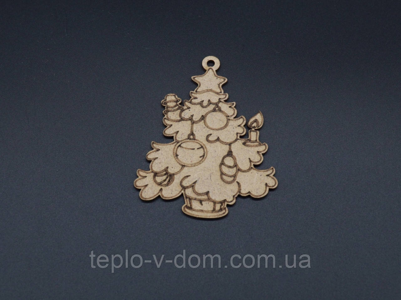 Дерев'яна новорічна заготовка під розпис. Ялинка. ДВП. 9х9см