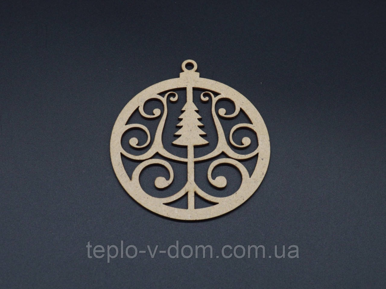 Дерев'яна новорічна заготовка під розпис. Кулька. ДВП. 9х9см