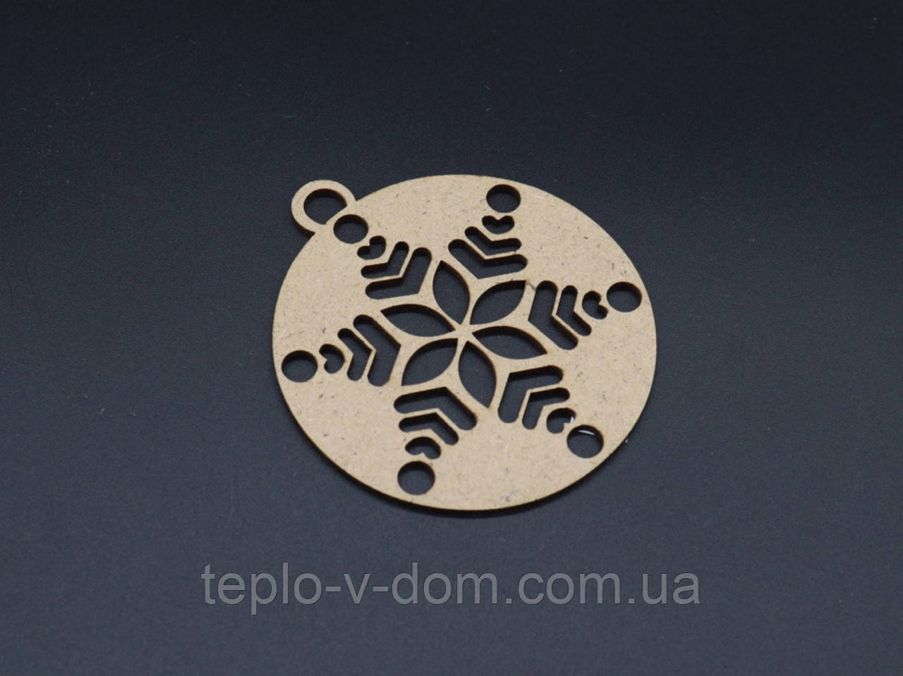 Дерев'яна новорічна кулька під розпис. 10см