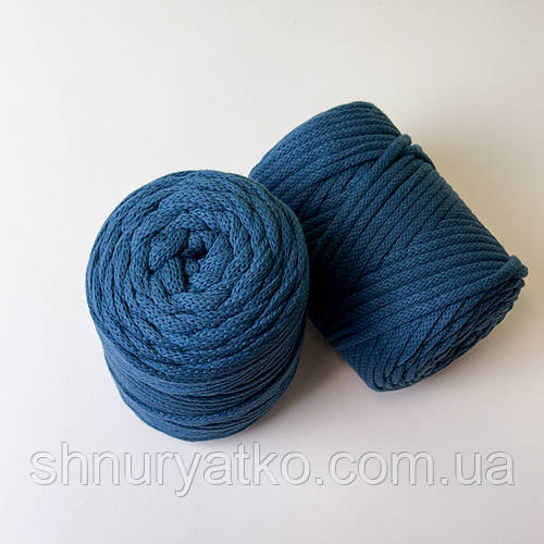 Шнур плетеный водная синь 5 мм (№789) Макраме корд cord macrame 5 mm ...