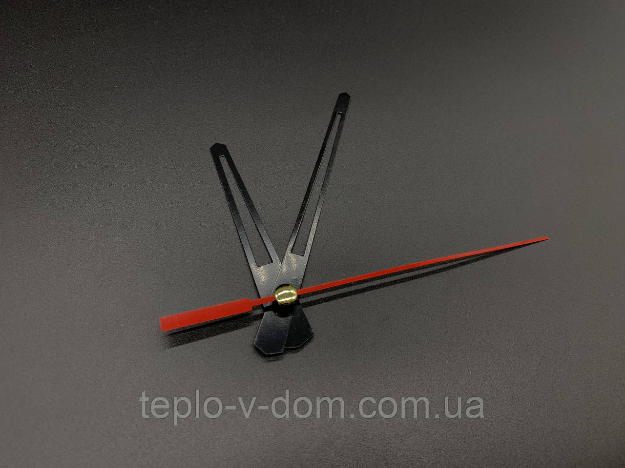 Годинникові стрілки для настінного годинника чорні та червоні металеві 3 шт у наборі 10х9.5х9.5 см