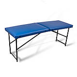 Косметологічна кушетка м'яка 180х60см, Масажна кушетка складна, Складаний масажний стіл Синій !!!, фото 2