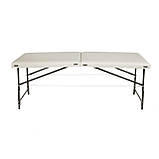 Кушетка косметологічна регульована 180х60см, Кушетка для масажу переносна, Складаний масажний стіл Білий !!!, фото 2