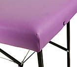 Масажний стіл для складаний м'який Бузковий 180х60х70см Кушетка для косметологічних процедур для тату переносна, фото 2