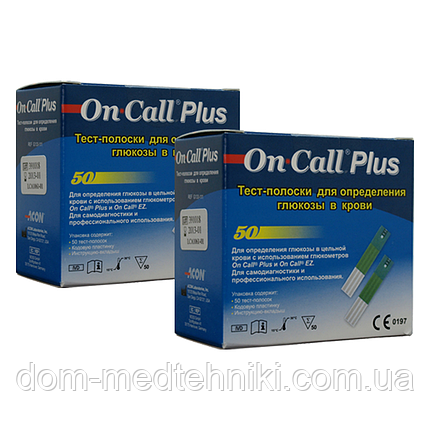 Набір тест-смужок On Call Plus | Он Колл Плюс 2 уп. (100 шт.), фото 1