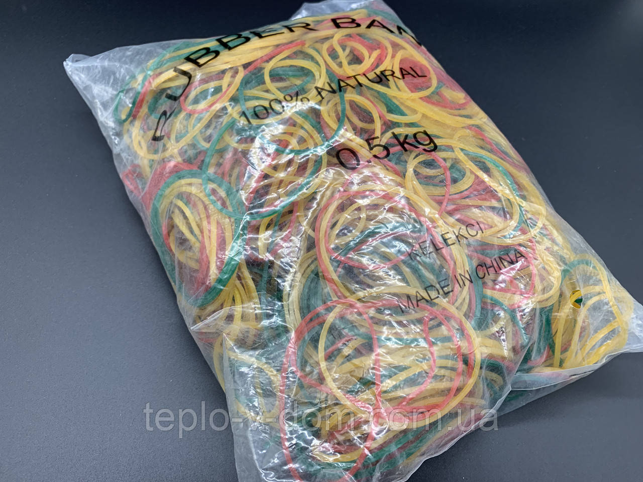 Гумки для грошей канцелярські 50 мм силіконові 500 гр різні кольори