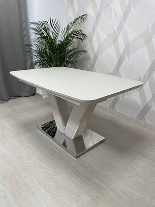 Стіл обідній розкладний КЕМБРИДЖ-С 140 см TES Mobili, колір бежевий матовий, фото 1