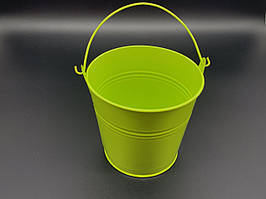 Відерця для декору металеві різнокольорові Колір салатовий. 11х11см