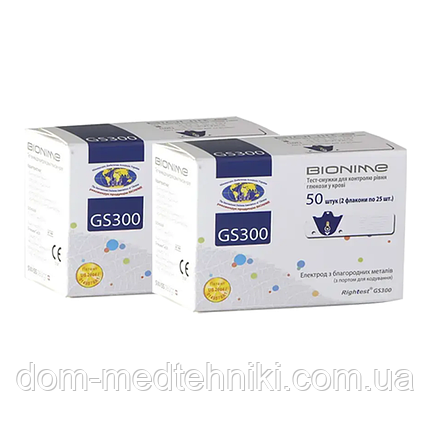 Набір Тест-смужок "Біонайм GS 300" 2 уп. (100 шт.), фото 1