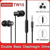 Lenovo TW13 Thinkplus с микрофоном вакуумные, 3.5 jack Оригинал с комплектом амбушюр высокое качество черные