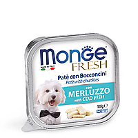 Влажный корм Monge Dog Fresh для собак всех пород, паштет тунец 100 гр