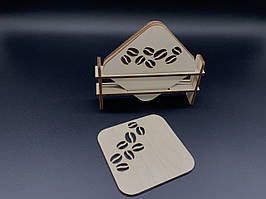 Комплект підставок під гаряче. Кавові зерна. 10х10см