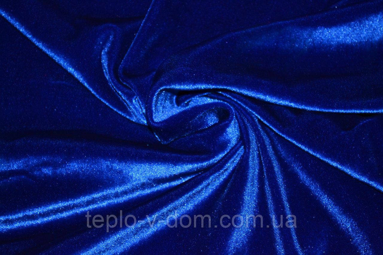 Оксамит. Колір синій. Погон 1,5 метра. 240г/м2