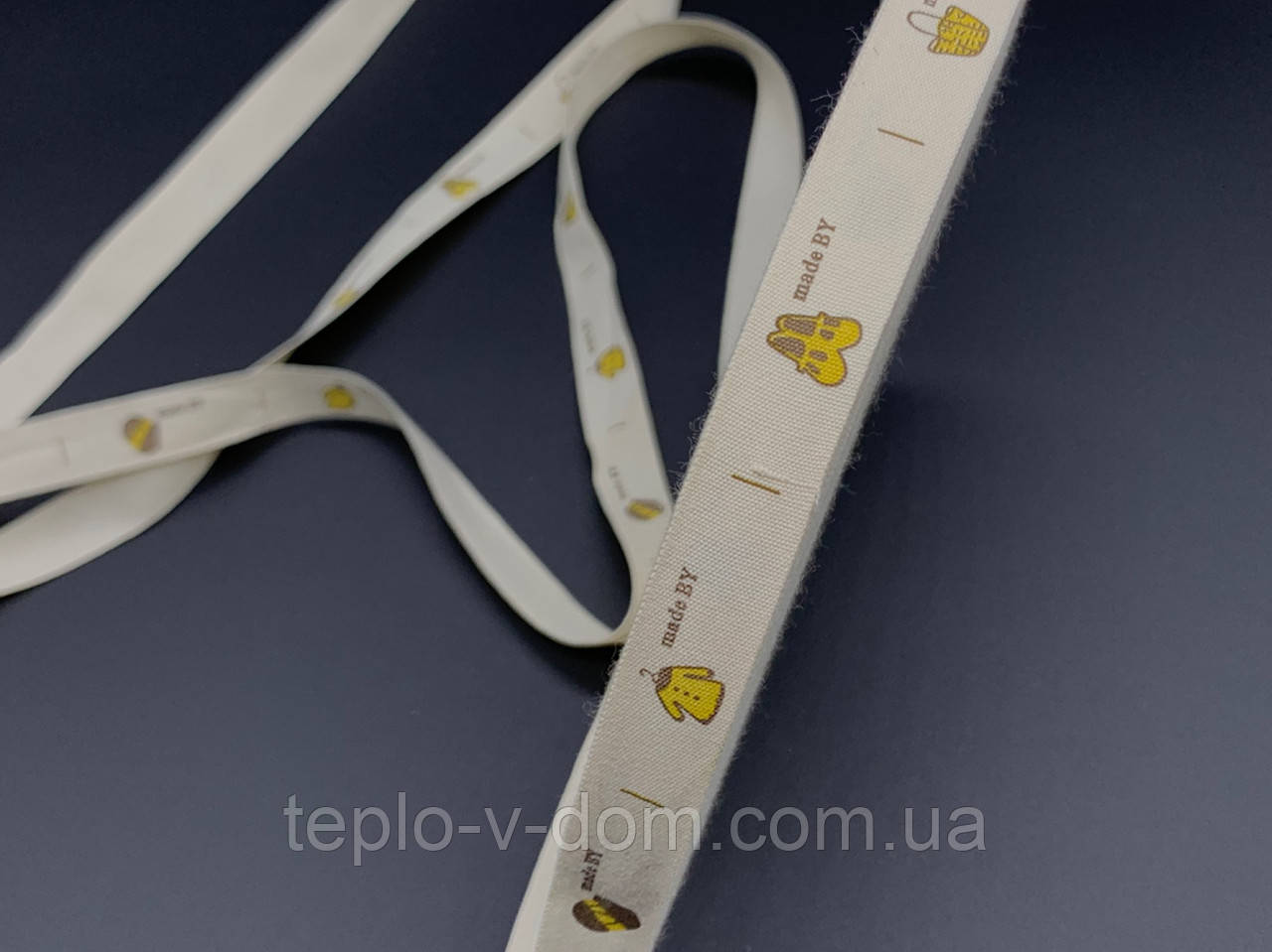 Стрічка декоративна з візерунком. Made by. 1,5 см, фото 1