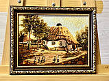 Картина з бурштина Українське село 15*20 см, картина на подарунок, фото 4