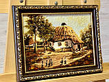 Картина з бурштина Українське село 15*20 см, картина на подарунок, фото 3