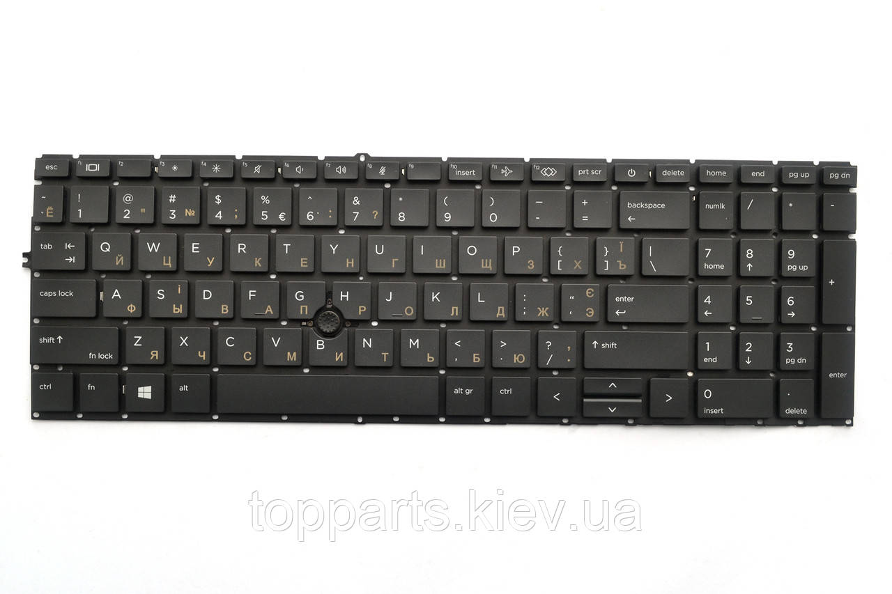Клавіатура для ноутбуків HP ZBook FireFly 15 G7/G8 чорна без рамки з трекпоїнтом UA/RU/US