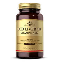 Витамин А и Д из печени норвежской трески Солгар Solgar COD Liver Oil Vitamins A & D 250 капс