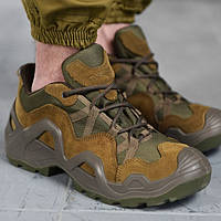 Кожаные весенние кроссовки Vaneda олива, тактические кроссовки на прочной резиновой подошве, обувь для ВСУ