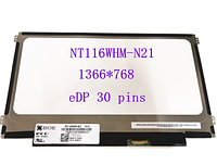 Матрица для ноутбука 11,6 Led Slim 1366x768 30pin edp (NT116WHM-N21) горизонтальные ушки нов