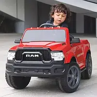 Детский электромобиль Джип Dodge RAM M 5766EBLR-3 кожаное сидение, амортизаторы, музыка, свет / красный