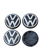 Колпачки на диски, заглушки на диски Volkswagen VW Фольцваген 65 мм / 56 мм чорные 4шт