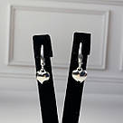 Срібні сережки підвіски жіночі "Добре Серце" Стильні оригінальні срібні сережки 925 проби, фото 3