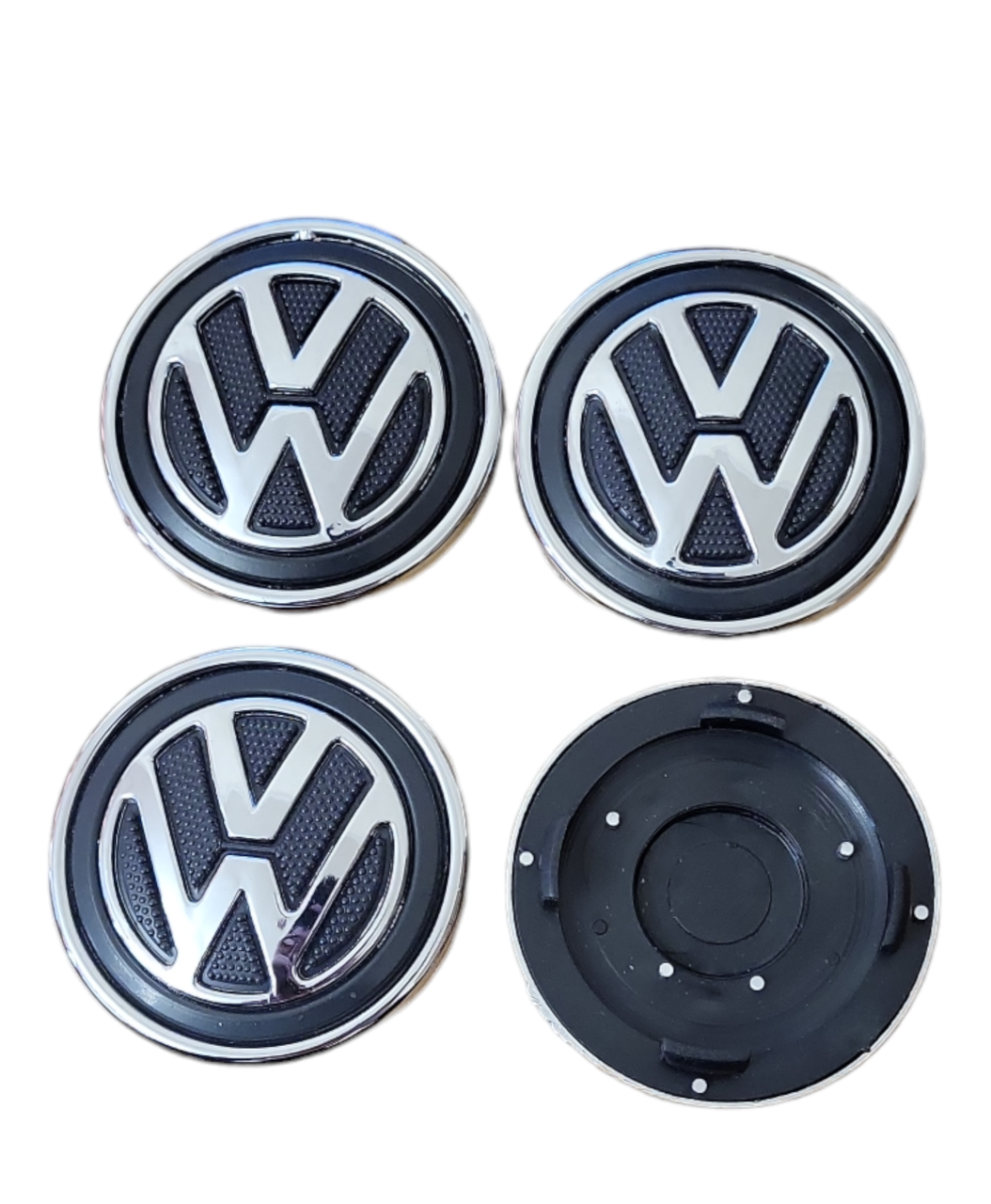 Ковпачки на диски, заглушки на диски Volkswagen VW Фольцваген 65 мм / 56 мм чорні 4 шт