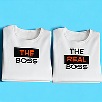 "Boss / Real Boss" набір парних футболок для закоханих