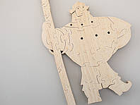 Деревянный детский пазл 27х19 см "Богатырь Добрыня Никитич" из экологического материала