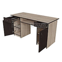 Письменный стол для офиса 2-тумбовый Aura 1400х750х600 Дуб Венге / Тахо