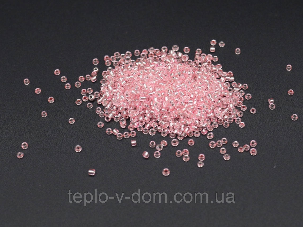 Персиковий Бісер для прикрас №12/0 2.3мм. 100г/уп. Круглий Прозорий Для рукоділля та декору