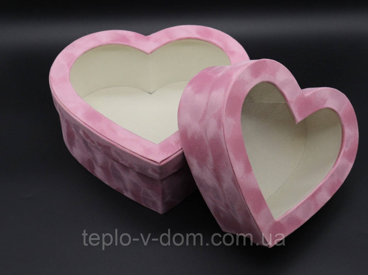 Коробки подарункові "Серце". Колір рожевий. 26х25х10см. 2шт/комплект