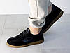 Кеди шкіряні жіночі стильні весна чорні на коричневій підошві, фото 2