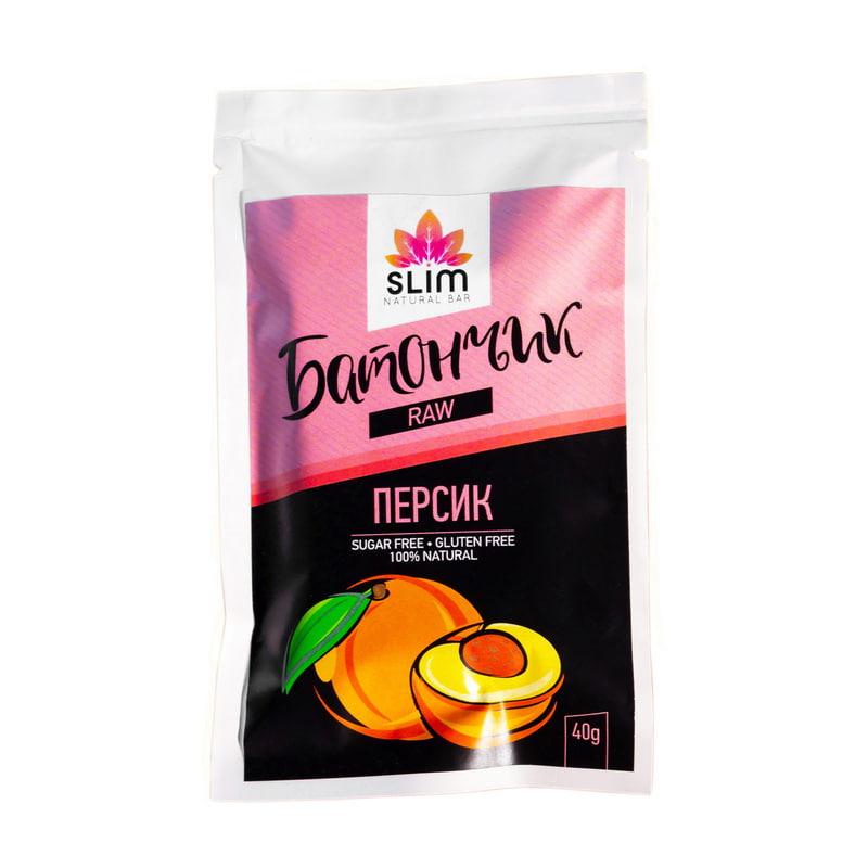 Батончик RAW з персиком без цукру 40г Slim