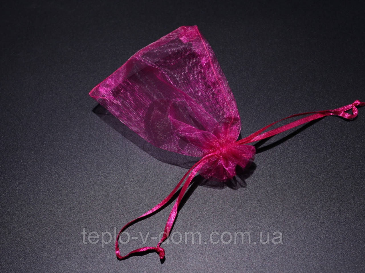 Подарункові мішечки з органзи для дрібниць колір рожевий. 9х12см