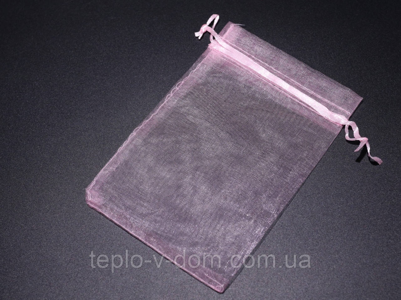 Мішечки для подарунків з органзи прозорі колір світло-рожевий. 10х15см