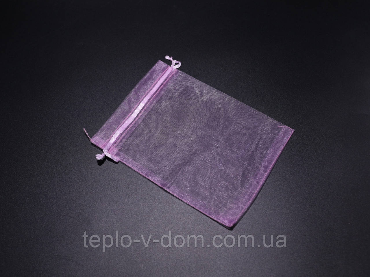 Мішечок з органзи подарунковий на зав'язках красивий Колір "бузок". 13х18см