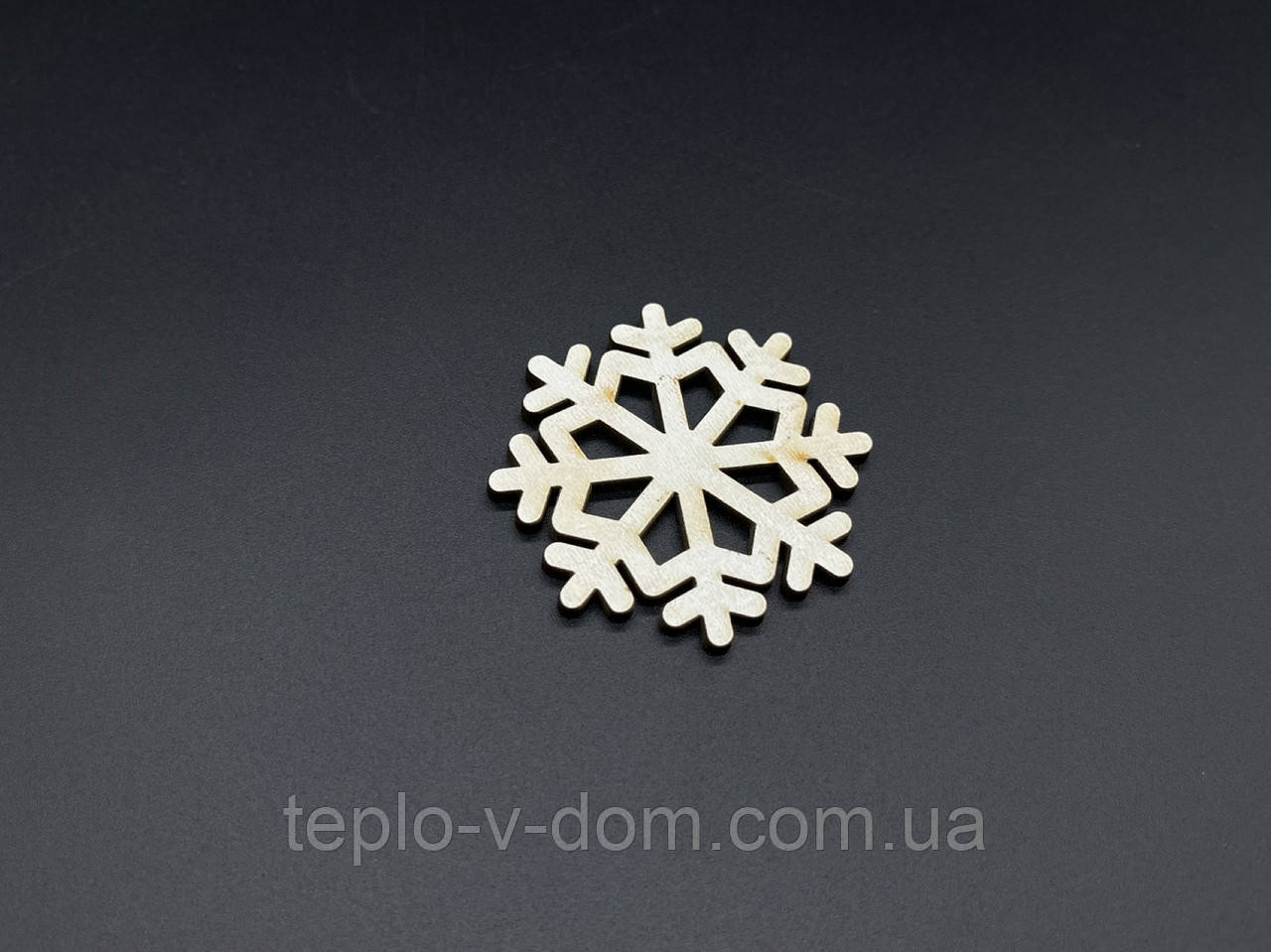 Дерев'яна новорічна заготовка під розпис. Сніжинка. ДВП. 5см